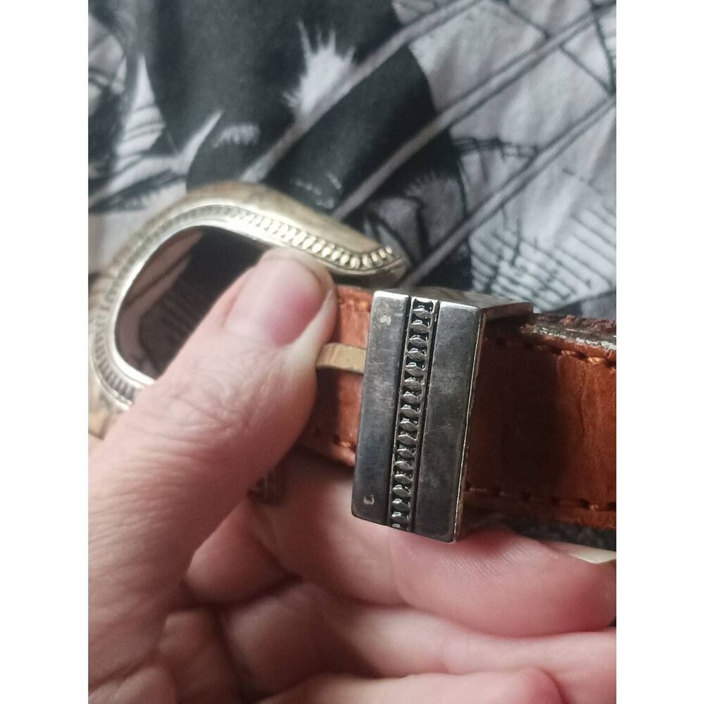 Vintage LL Bean beaded women's leather belt 39 inch total length - Picture 7 of 11